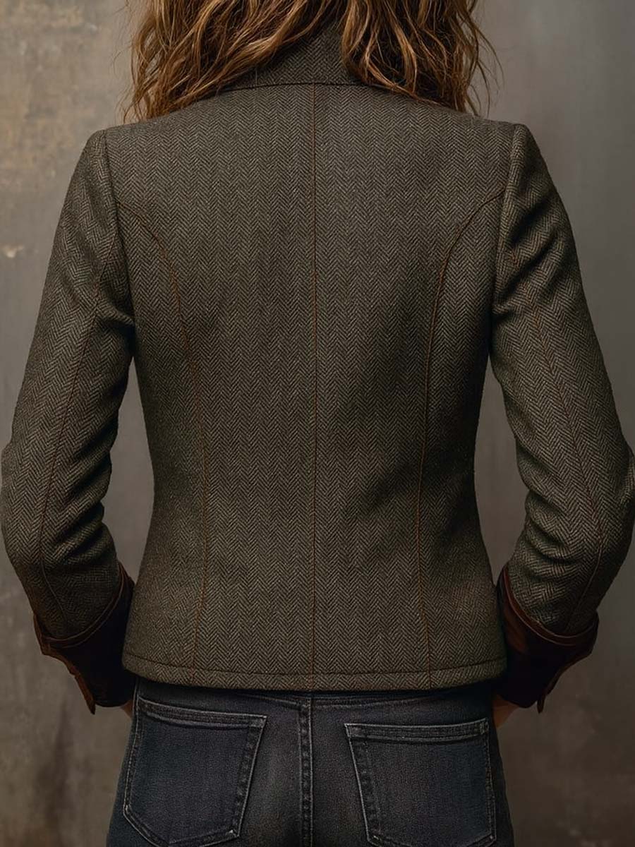 Dolores | Blazer Spigato con Bordo a Contrasto