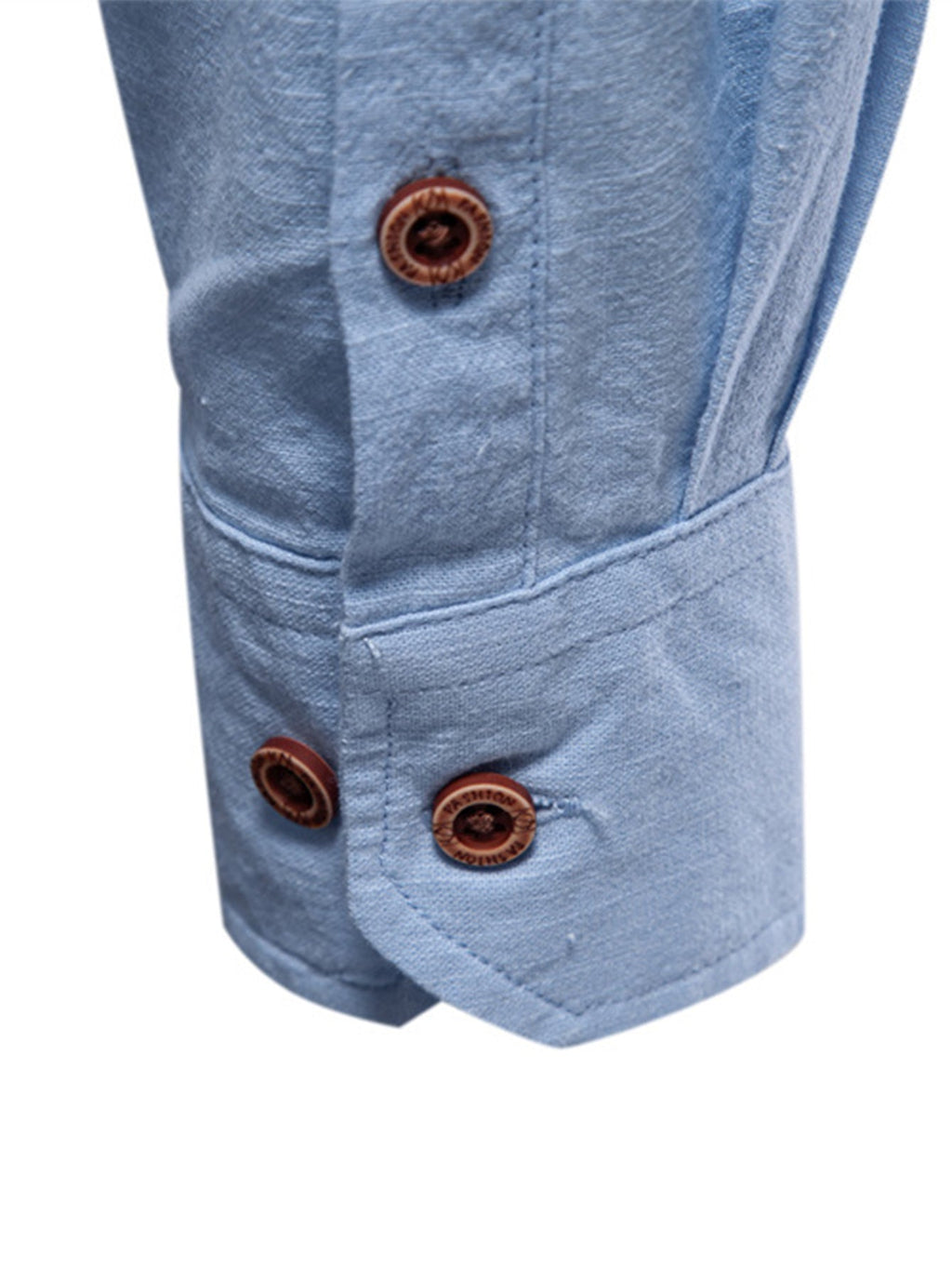 Camicia a maniche lunghe con collo alto e effetto lino.