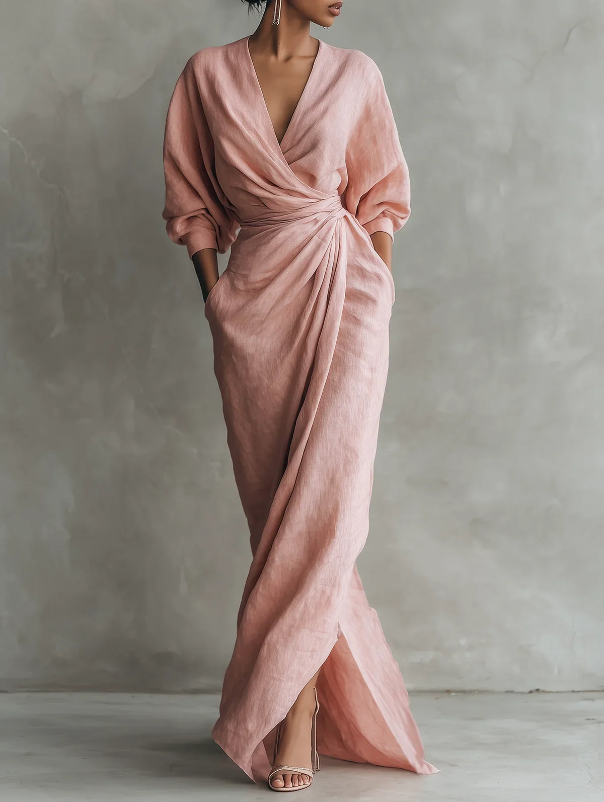 Abito maxi Lorena con scollo a V