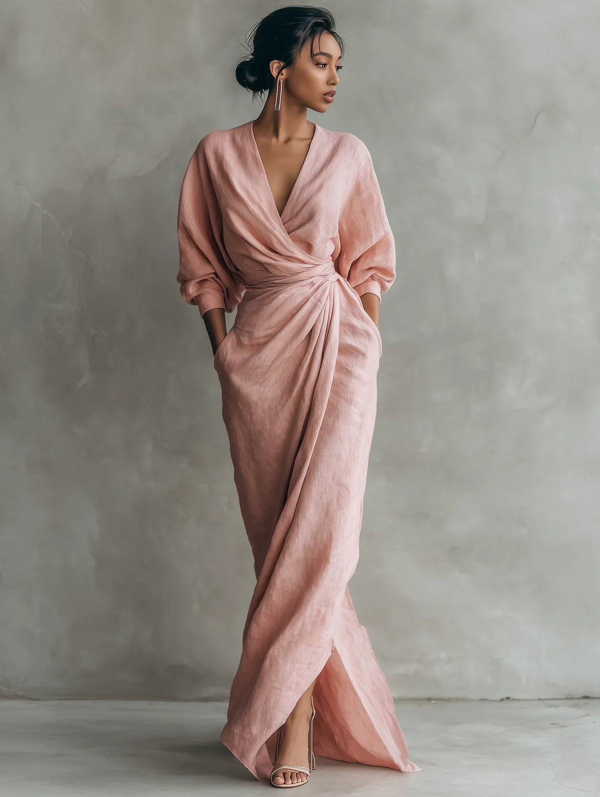 Abito maxi Lorena con scollo a V