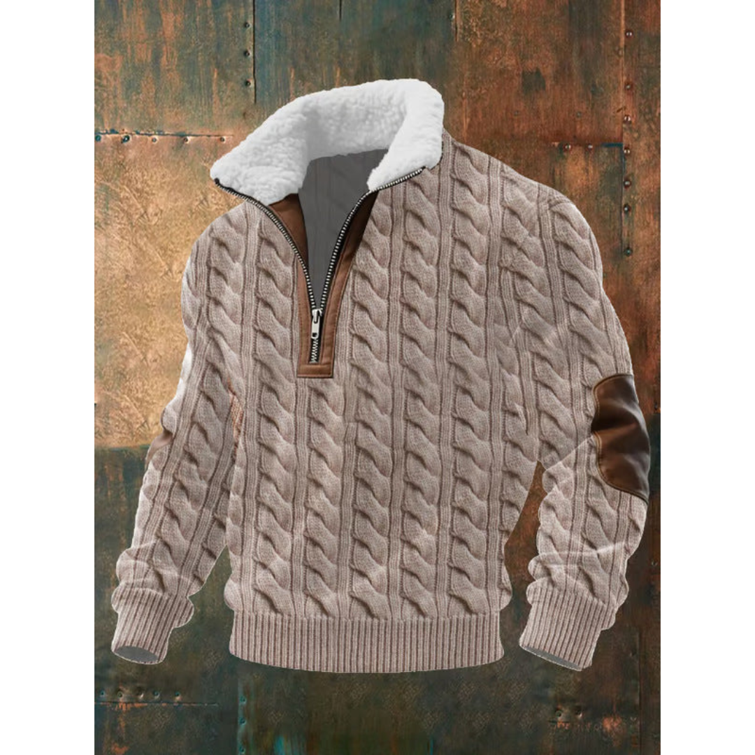 Fabio | Maglione Uomo in Pile con Zip e Collo Alto – Antartide