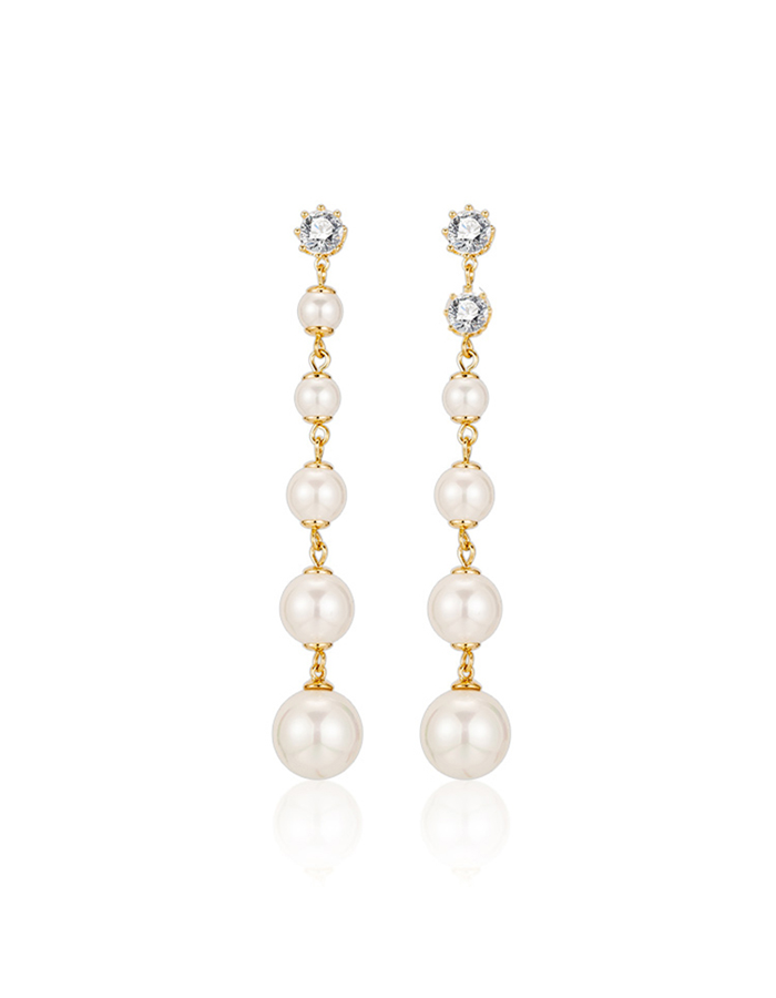 Set di orecchini con perle e zirconi cubici