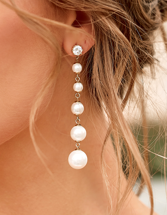 Set di orecchini con perle e zirconi cubici