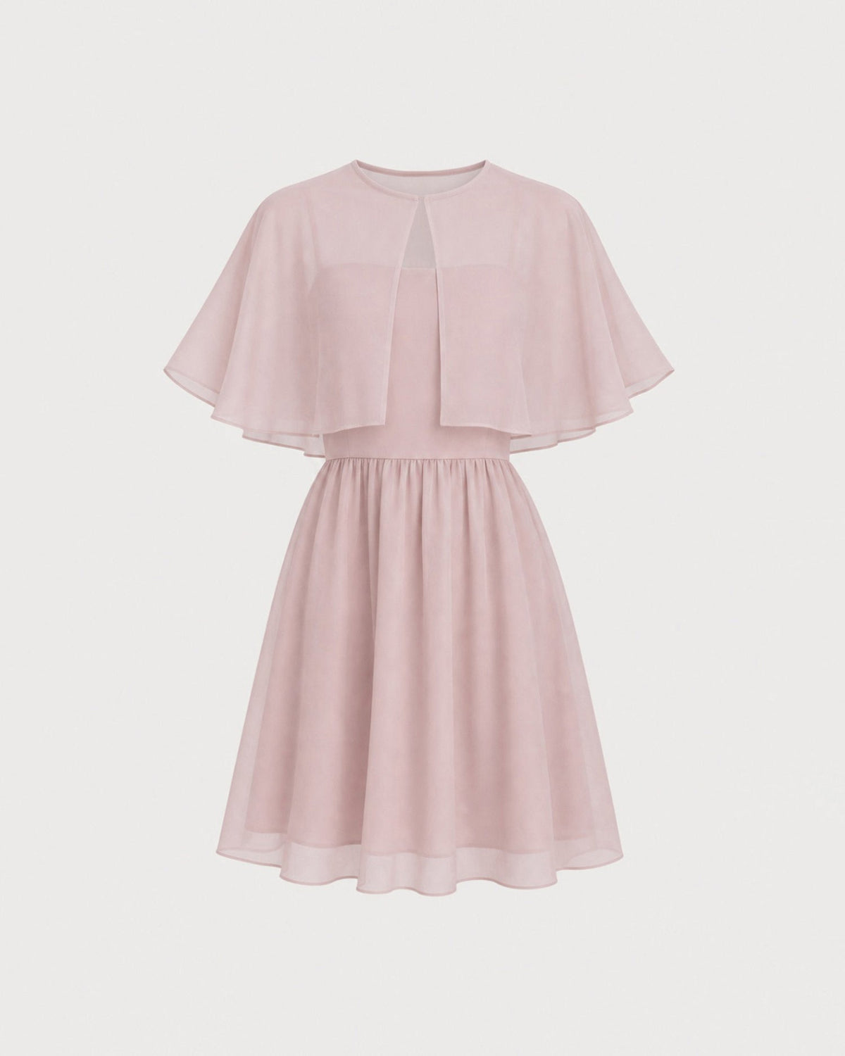 Abito mini rosa a linea A con scollo a cuore