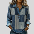 Sylvie | Maglione Patchwork Effetto Denim