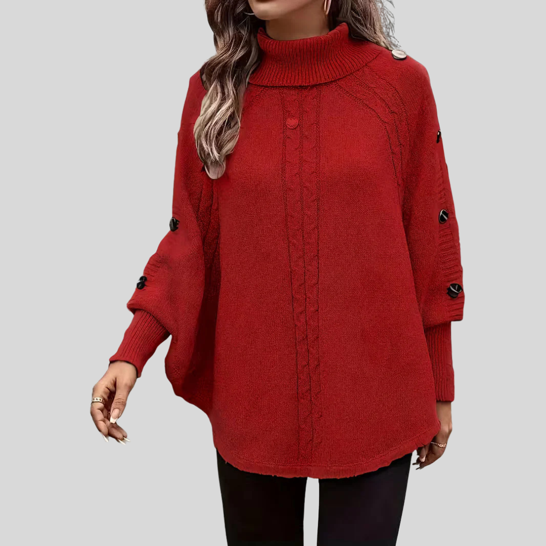 Léa | Poncho a Collo Alto con Trecce