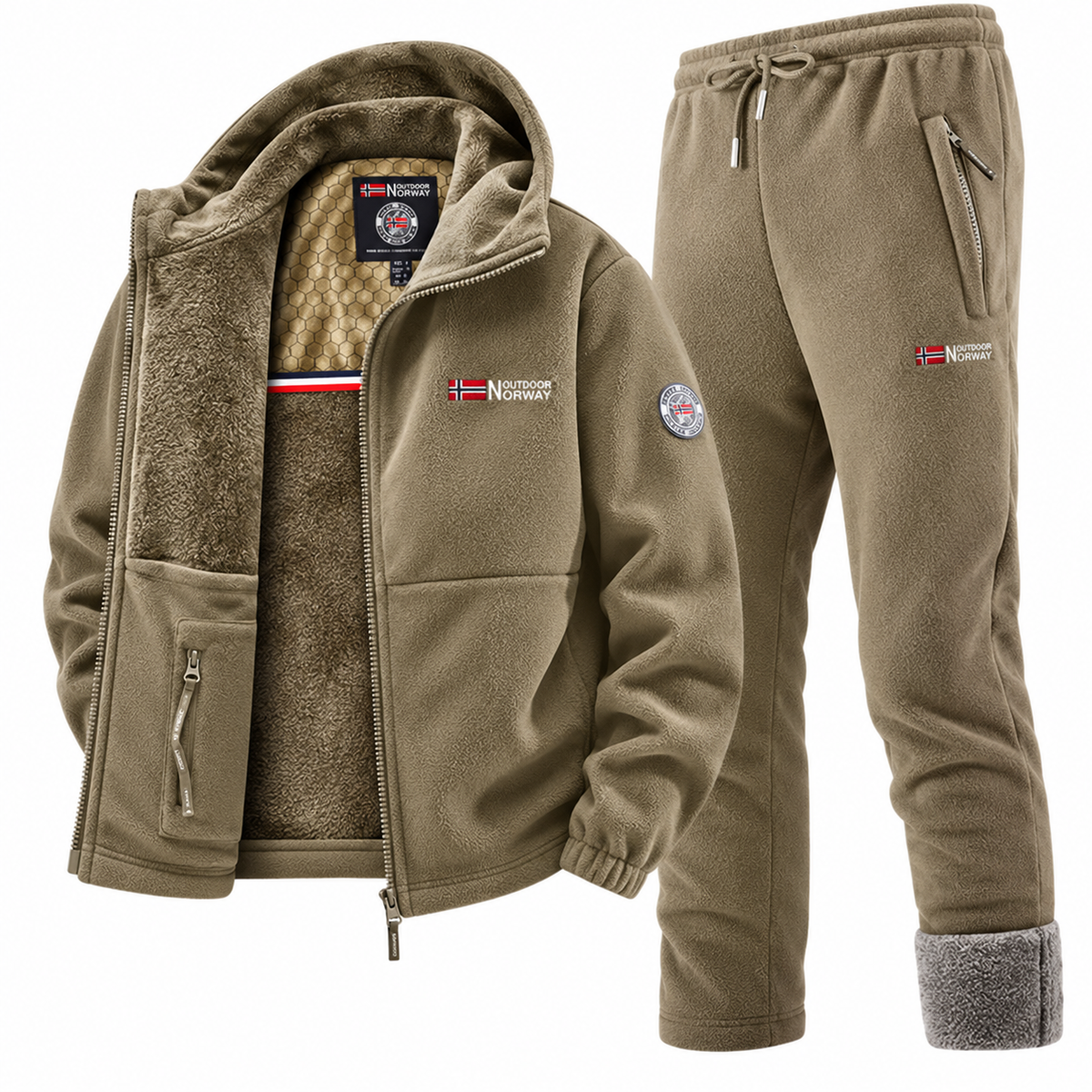 Marcus | Completo Tuta Uomo Retrò in Pile con Giacca e Pantaloni