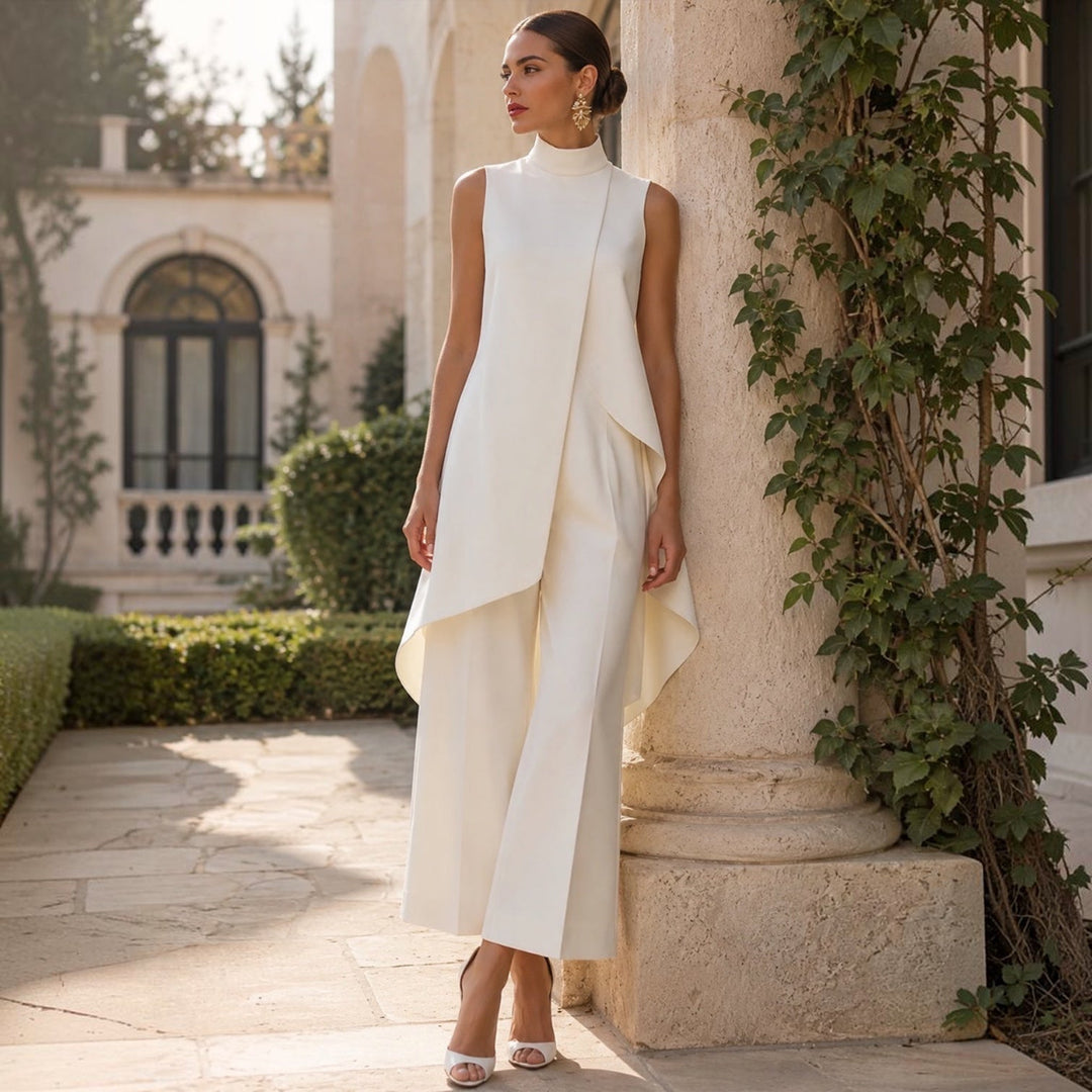 Valentina | Tuta intera elegante con cuciture e collo alto