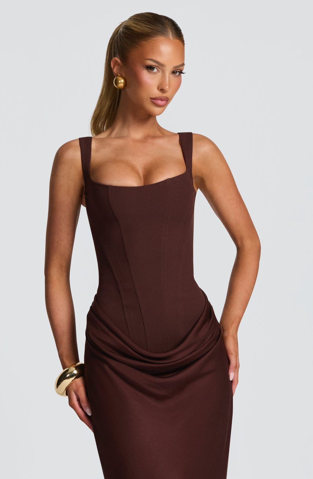 Valentina | Abito Maxi Scolpito a Clessidra