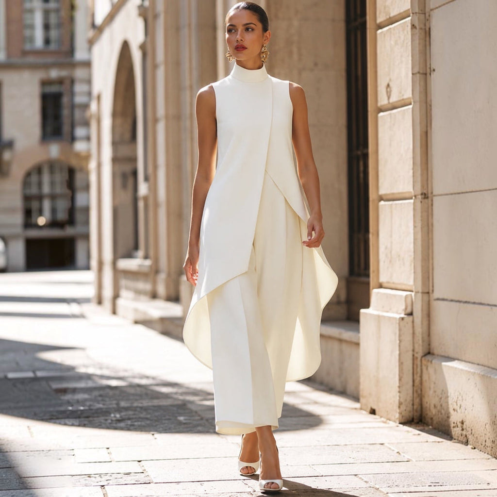 Valentina | Tuta intera elegante con cuciture e collo alto