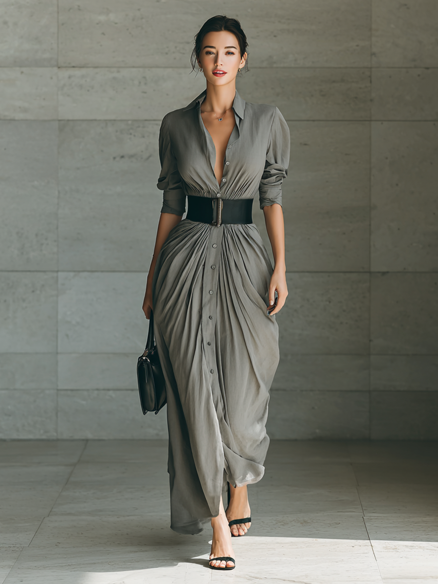 Zahara | Long Pleated Dress
