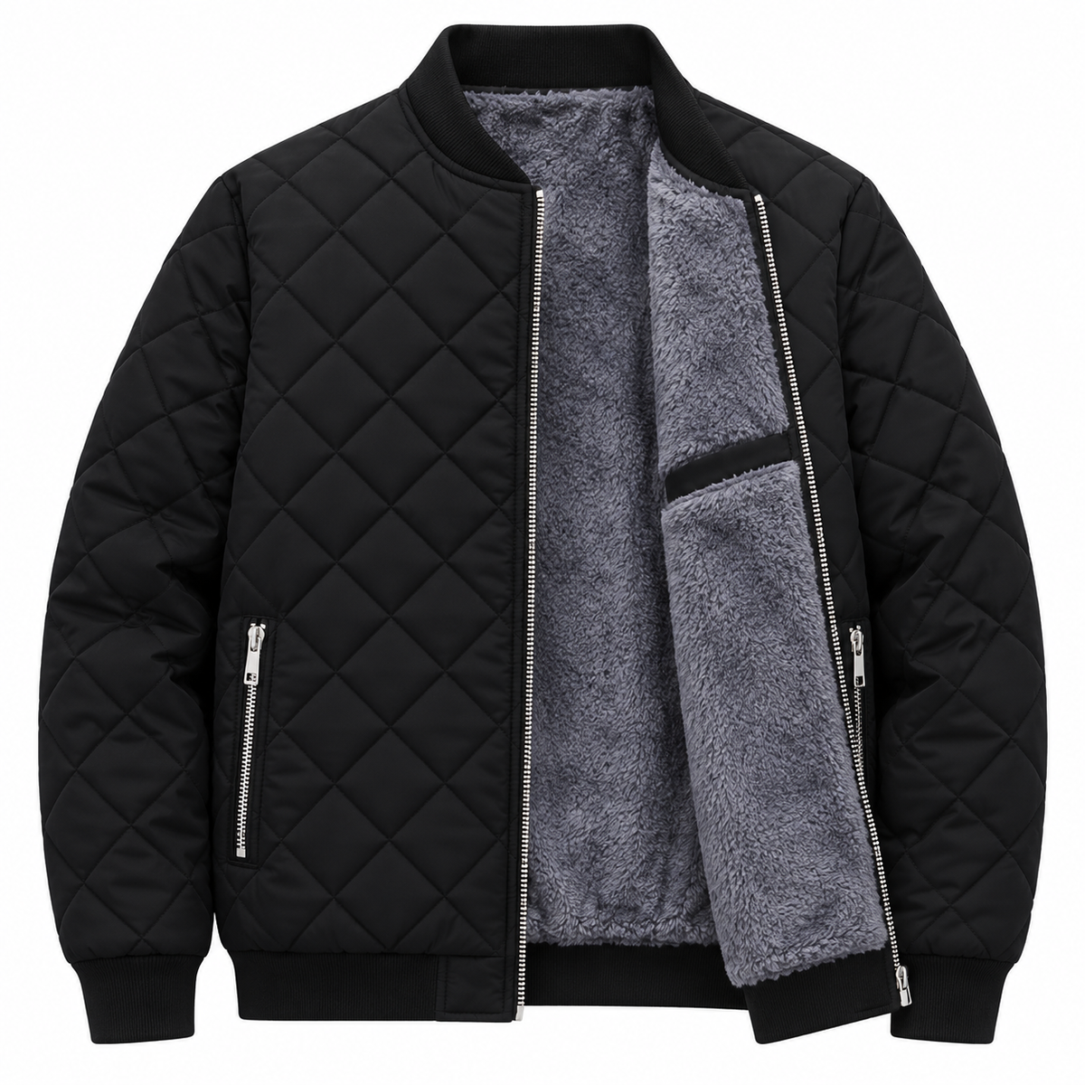 Leonard | Giacca Bomber Uomo con Fodera in Pile e Motivo a Rombi