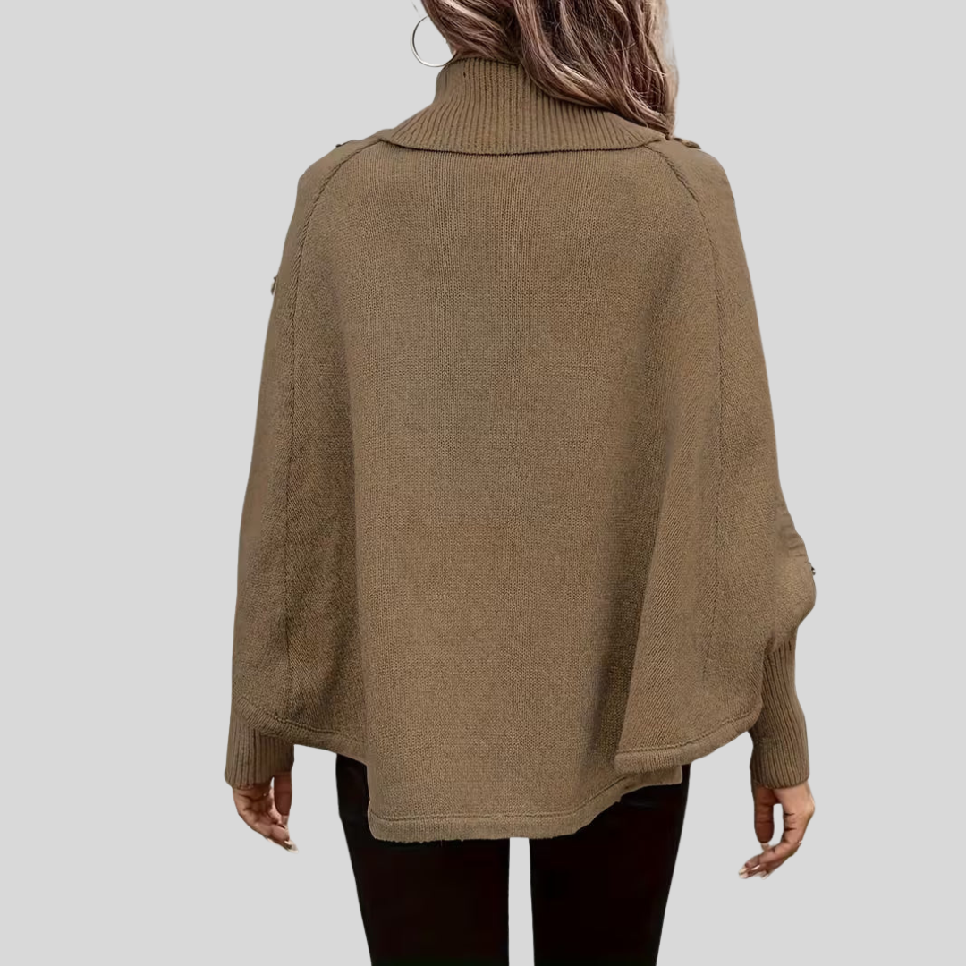 Léa | Poncho a Collo Alto con Trecce