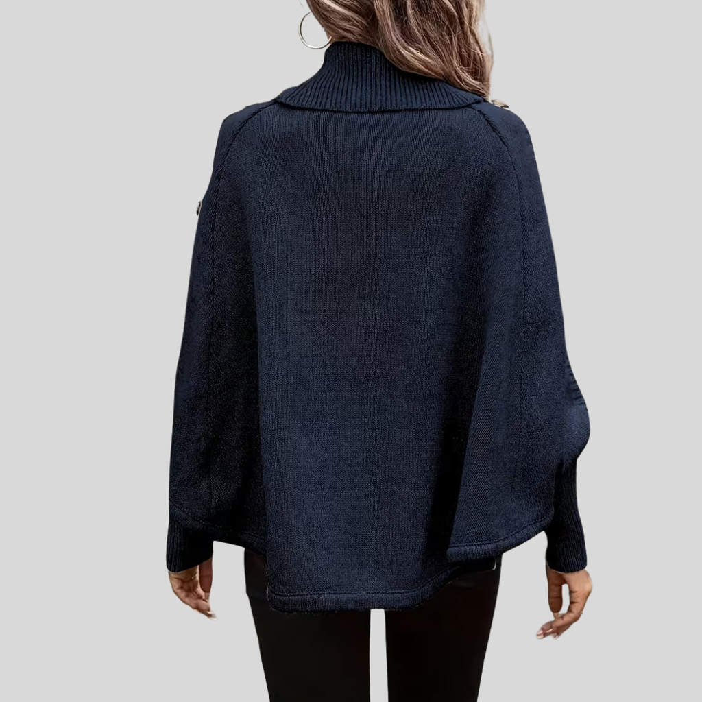 Léa | Poncho a Collo Alto con Trecce