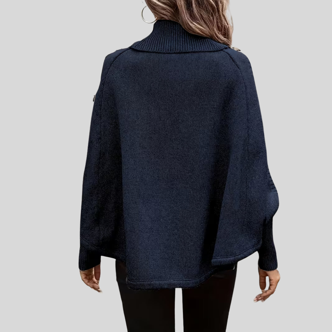 Léa | Poncho a Collo Alto con Trecce