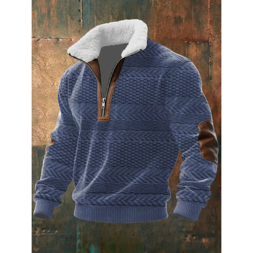 Paolo | Maglione Uomo in Pile con Zip e Collo Alto – Lettonia