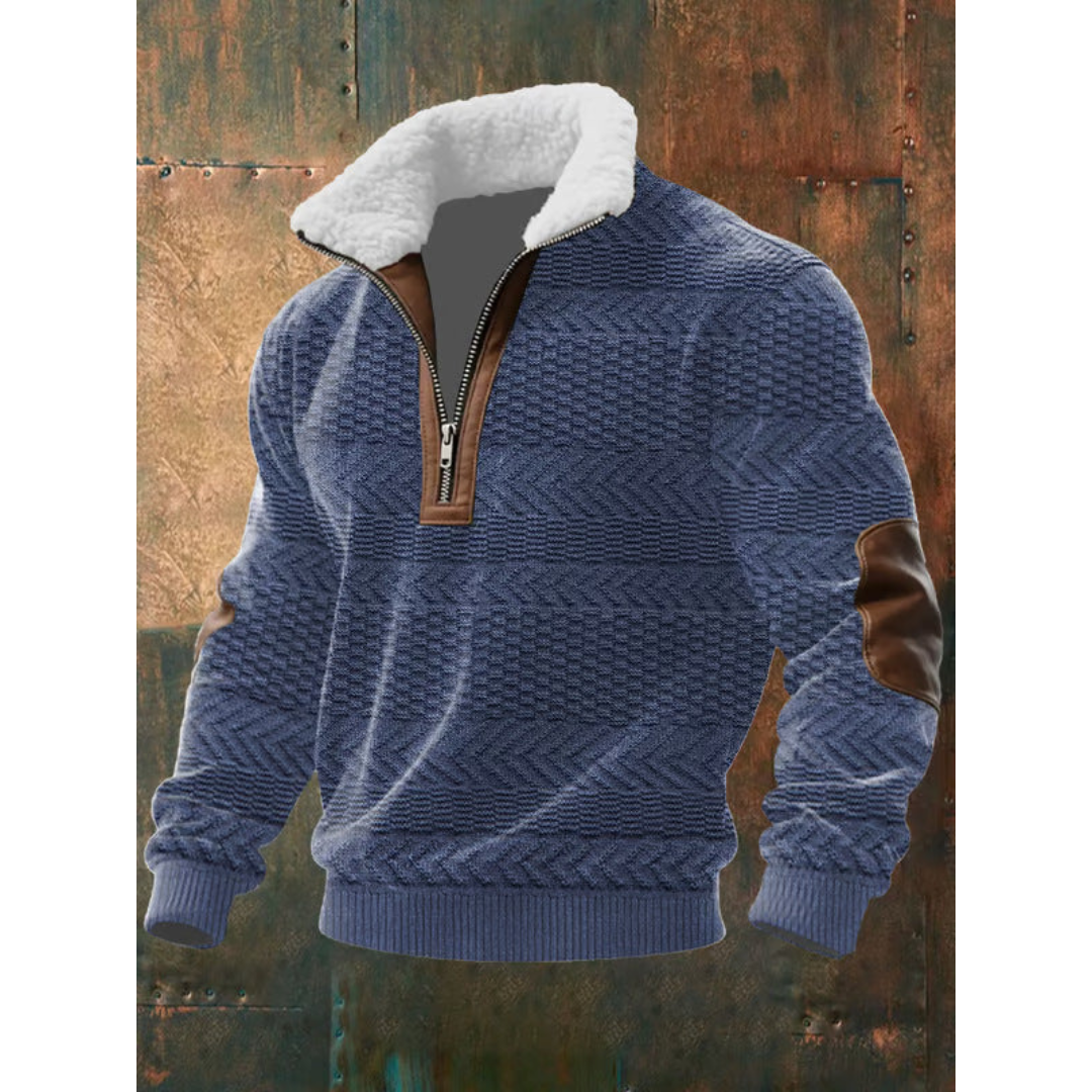 Paolo | Maglione Uomo in Pile con Zip e Collo Alto – Lettonia