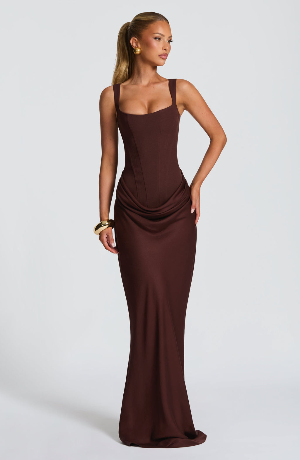 Valentina | Abito Maxi Scolpito a Clessidra