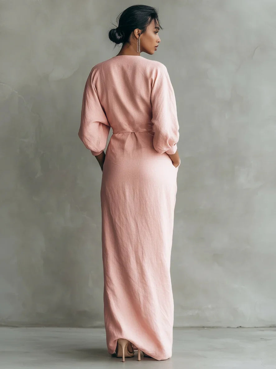 Abito maxi Lorena con scollo a V