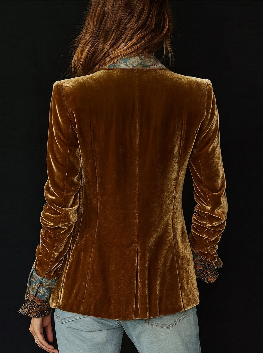 Marcela | Blazer Patchwork con Stampa Floreale Vintage