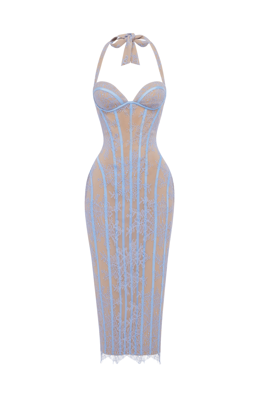 Abito midi Rona - Azzurro polvere