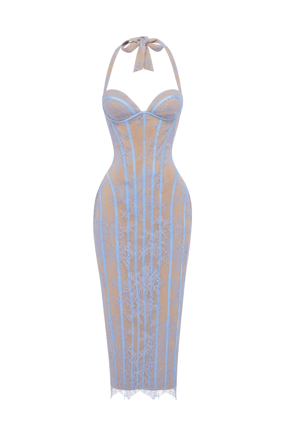 Abito midi Rona - Azzurro polvere
