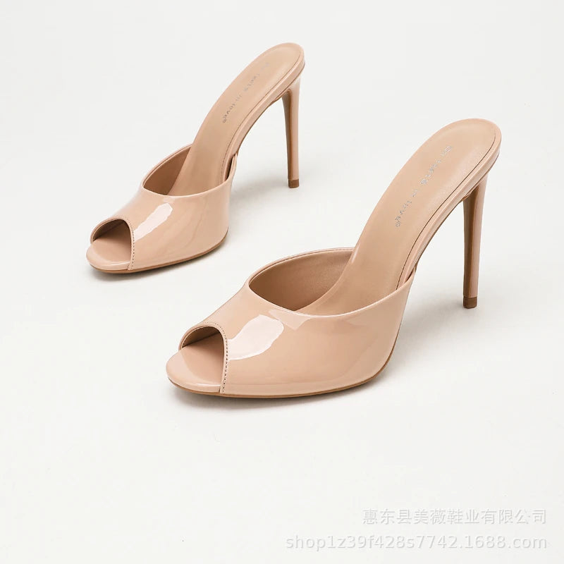 Elena | Mules Nere Eleganti in Vernice