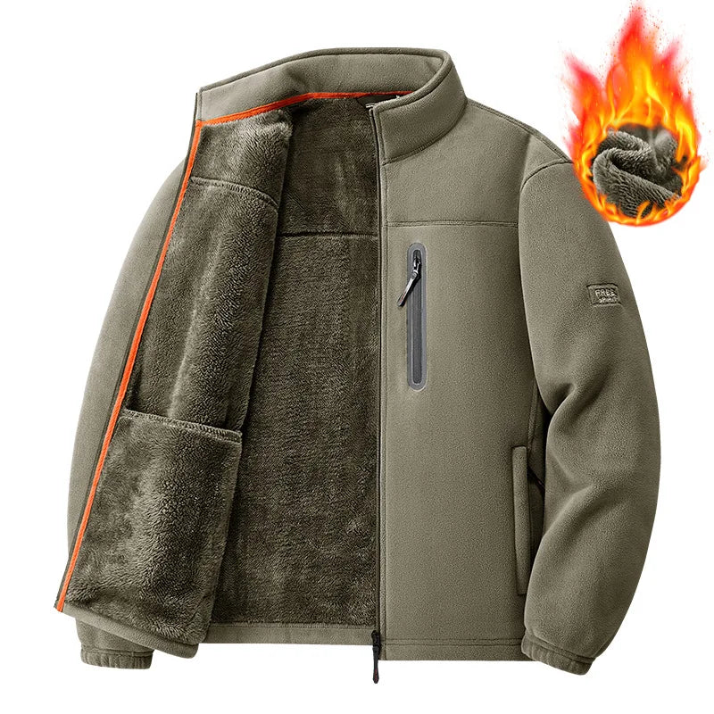 Chaqueta de lana para exteriores para hombre, forro Polar grueso con aislamiento añadido, abrigo informal cálido para nueva temporada, otoño e invierno