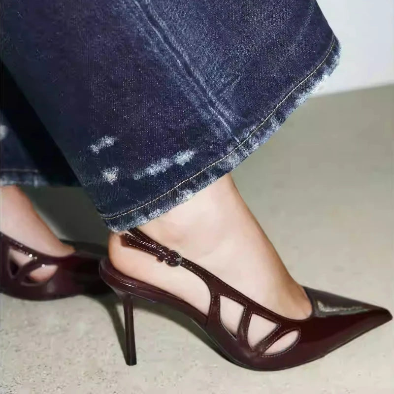 Chiara | Décolleté Slingback Eleganti Bordeaux
