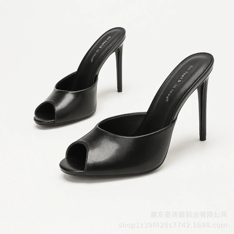 Elena | Mules Nere Eleganti in Vernice