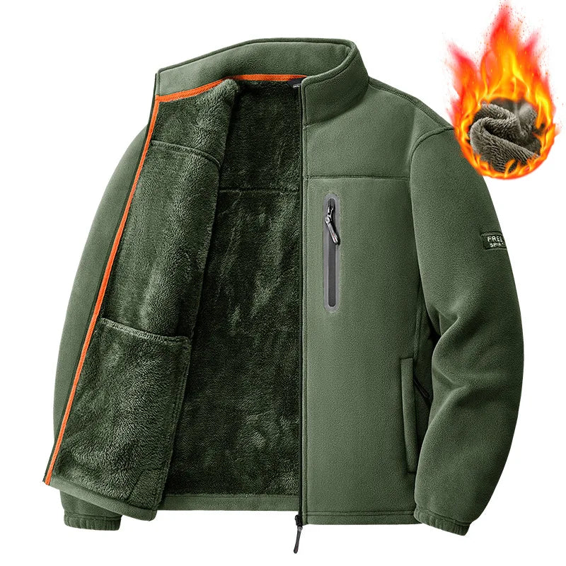 Chaqueta de lana para exteriores para hombre, forro Polar grueso con aislamiento añadido, abrigo informal cálido para nueva temporada, otoño e invierno