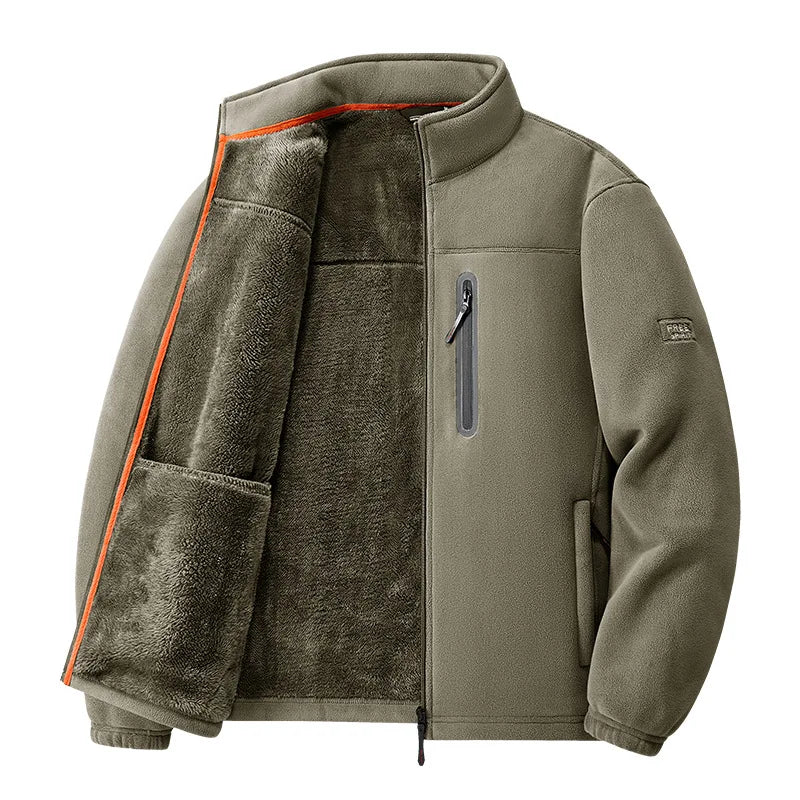 Chaqueta de lana para exteriores para hombre, forro Polar grueso con aislamiento añadido, abrigo informal cálido para nueva temporada, otoño e invierno