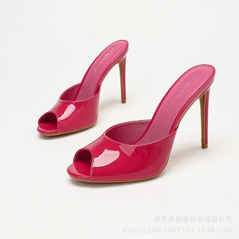 Elena | Mules Nere Eleganti in Vernice