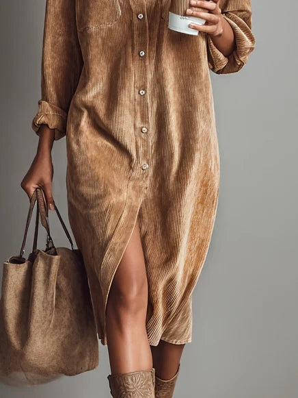Estela | Midi Corduroy Dress