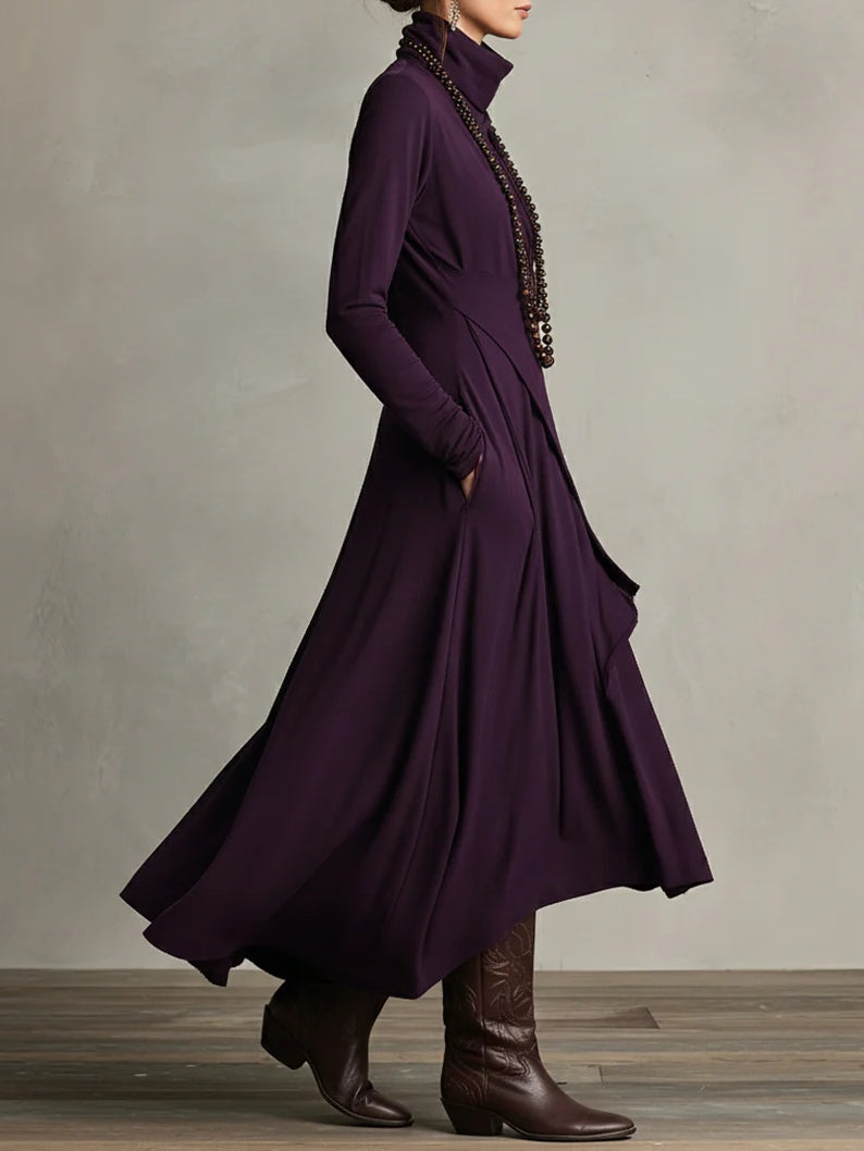 Victoria | Abito Vintage Asimmetrico con Collo Alto