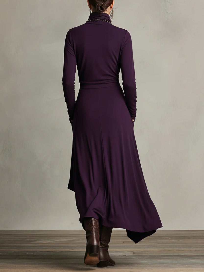 Victoria | Abito Vintage Asimmetrico con Collo Alto