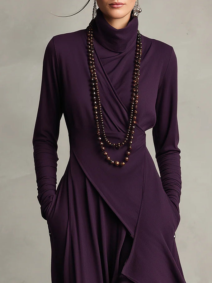 Victoria | Abito Vintage Asimmetrico con Collo Alto