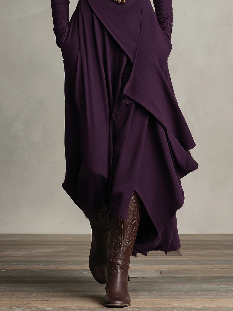 Victoria | Abito Vintage Asimmetrico con Collo Alto