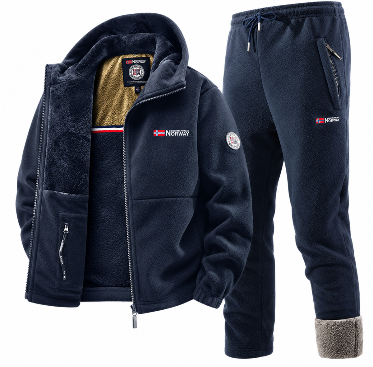 Marcus | Completo Tuta Uomo Retrò in Pile con Giacca e Pantaloni