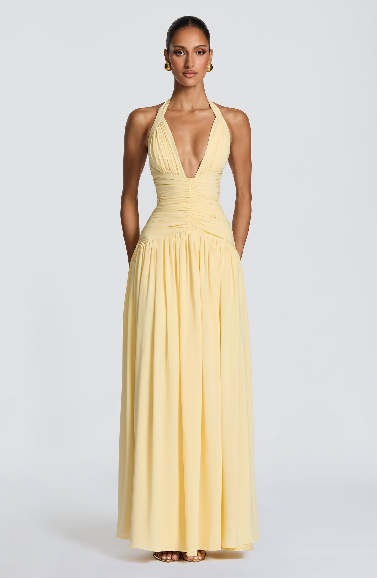 Abito maxi Amaris - Giallo limone