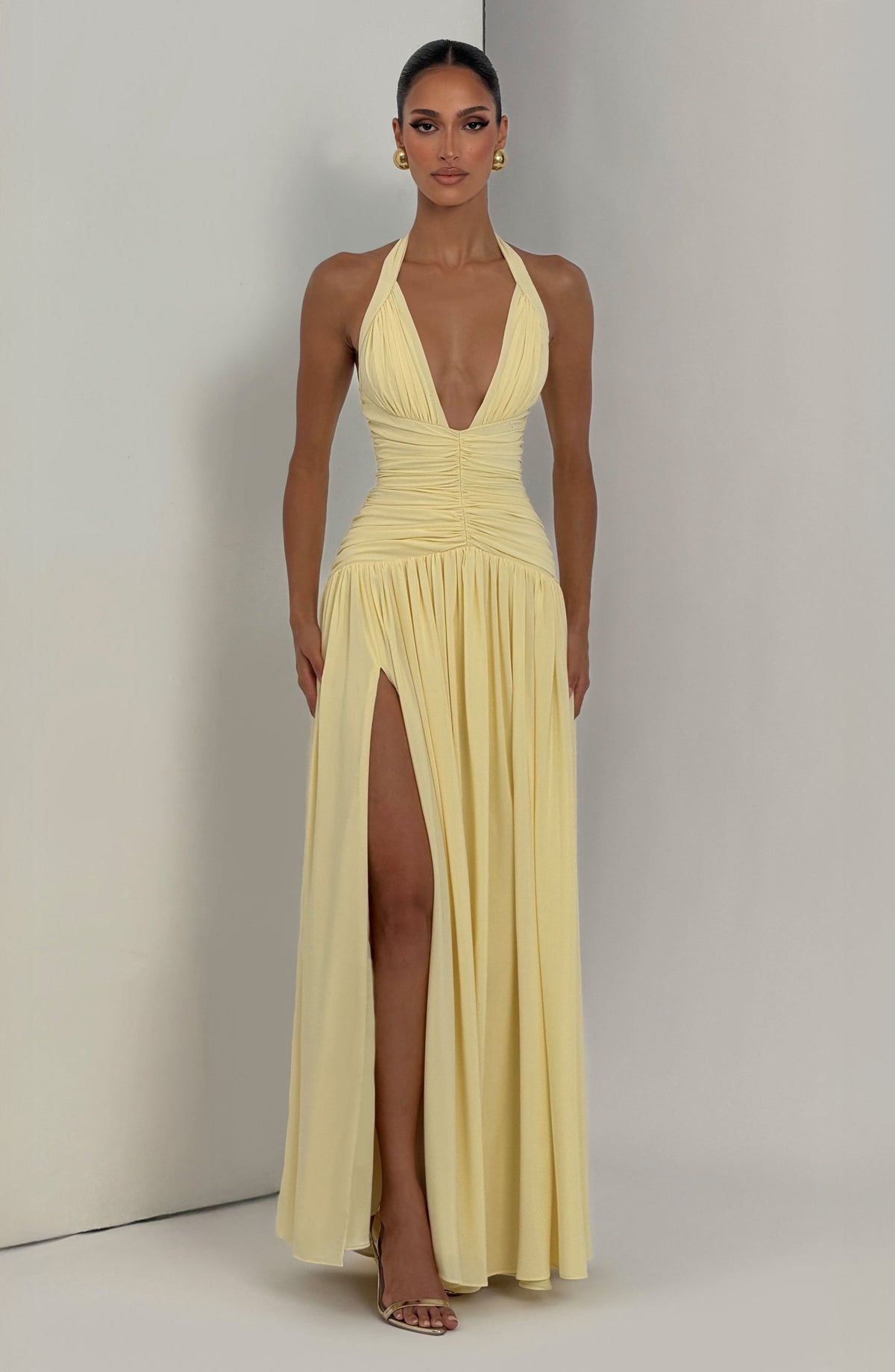 Abito maxi Amaris - Giallo limone