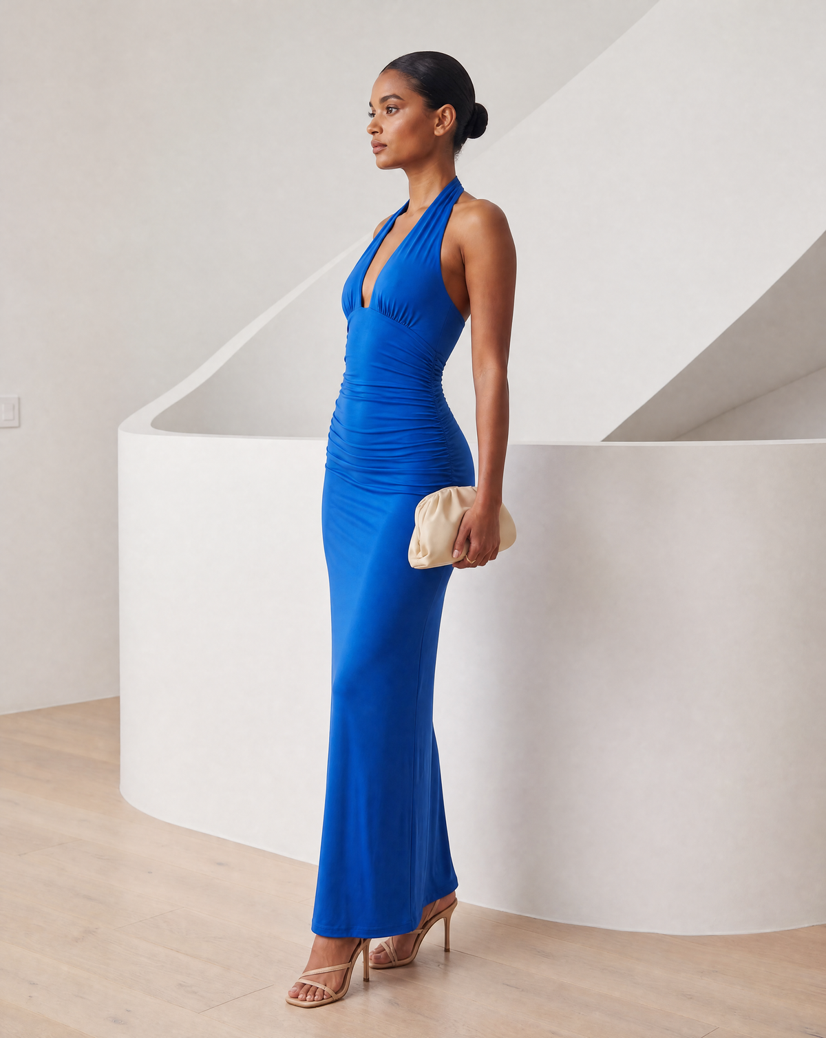 Meridiane | Abito maxi con scollo all’americana