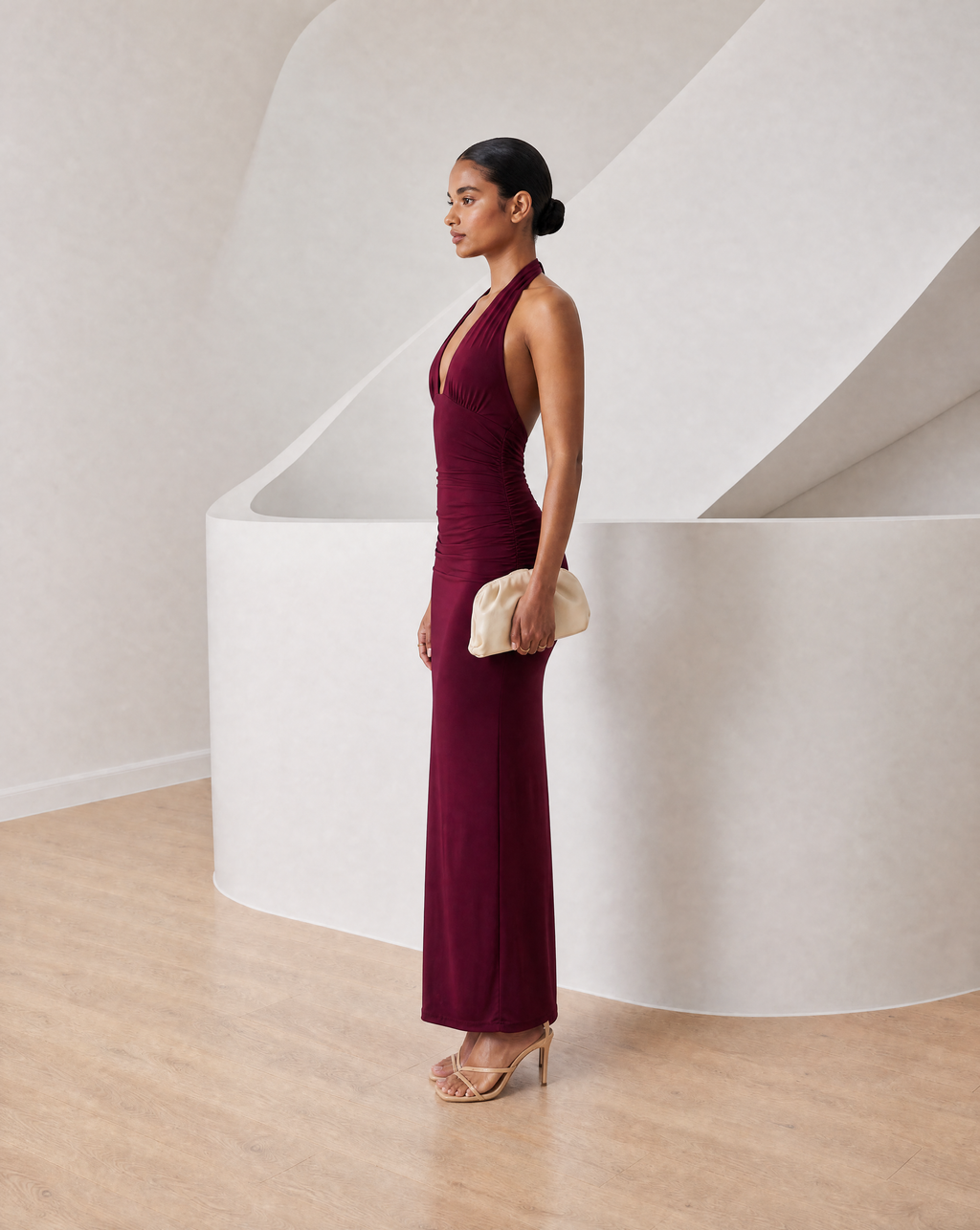 Meridiane | Abito maxi con scollo all’americana