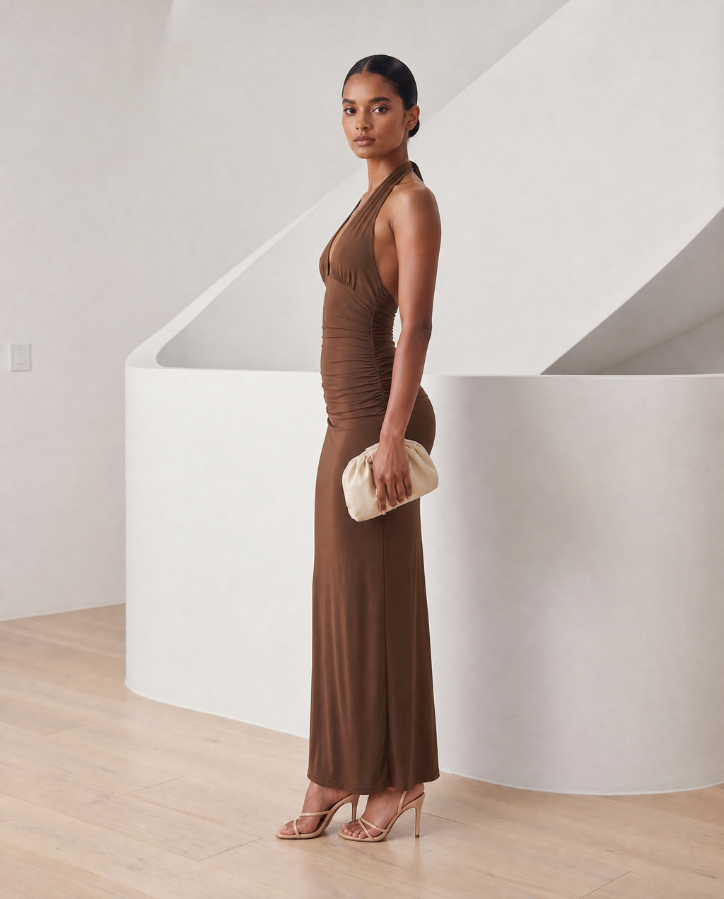 Meridiane | Abito maxi con scollo all’americana