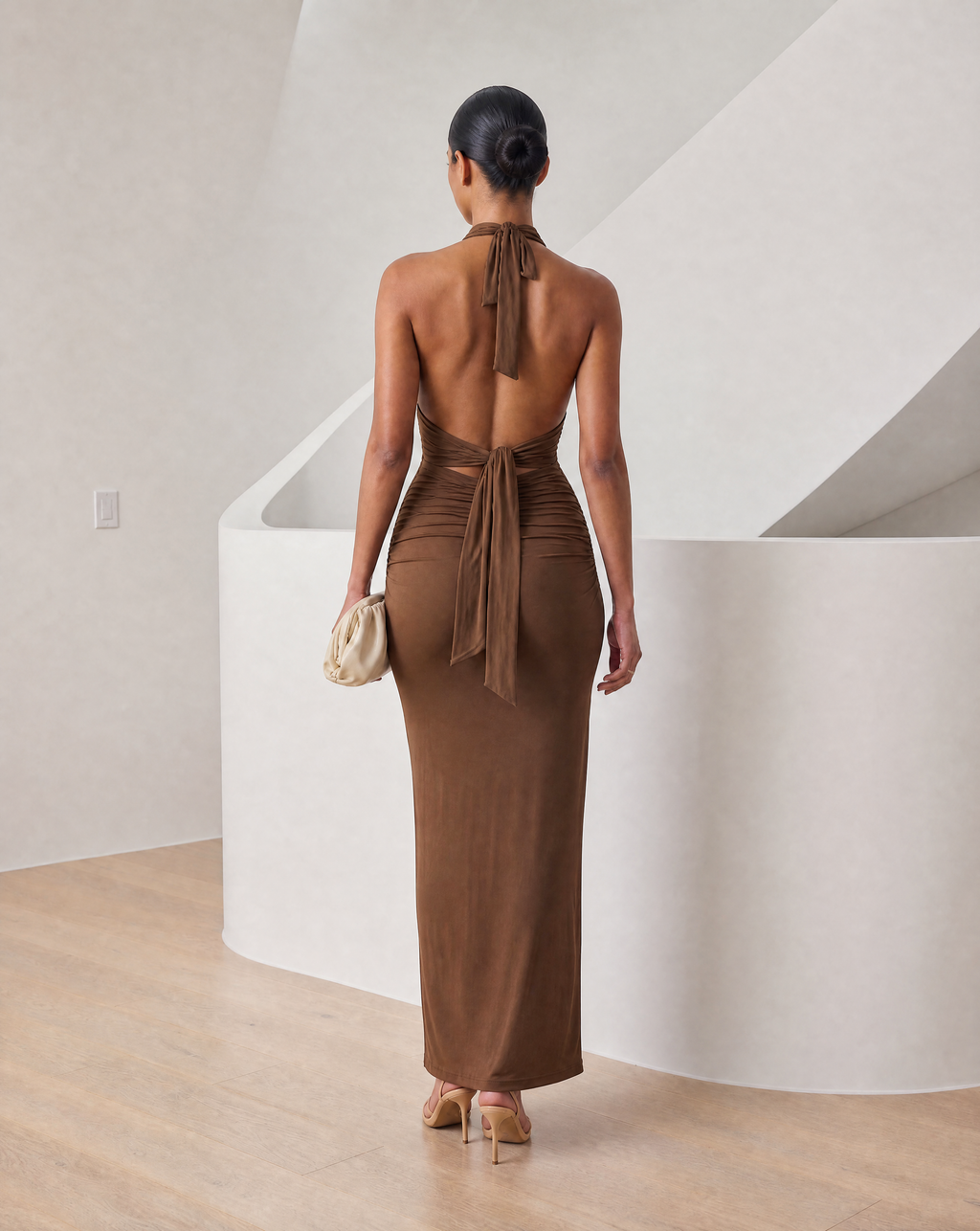 Meridiane | Abito maxi con scollo all’americana