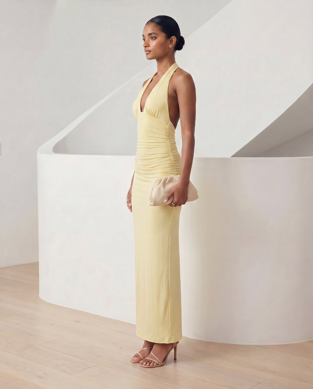 Meridiane | Abito maxi con scollo all’americana