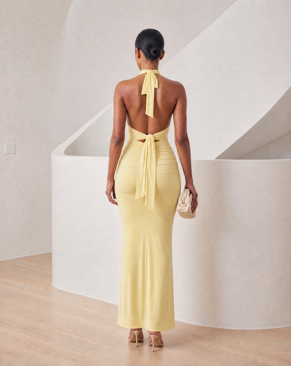 Meridiane | Abito maxi con scollo all’americana