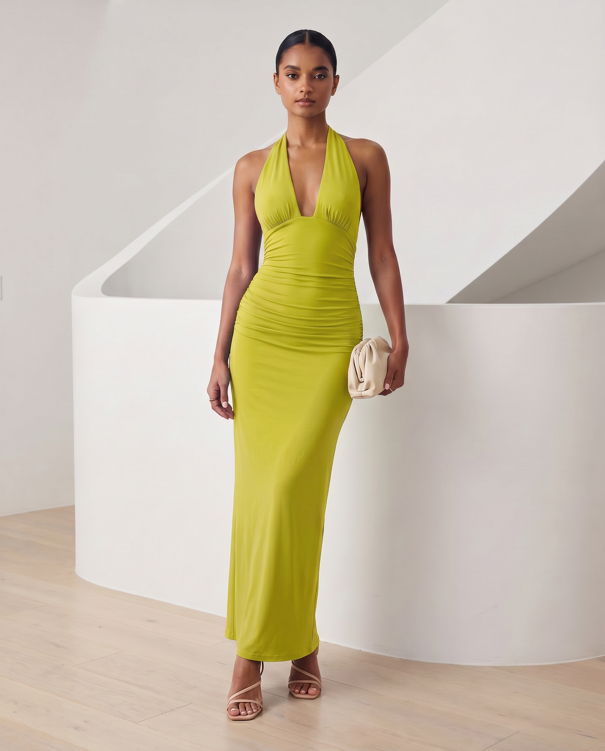 Meridiane | Abito maxi con scollo all’americana