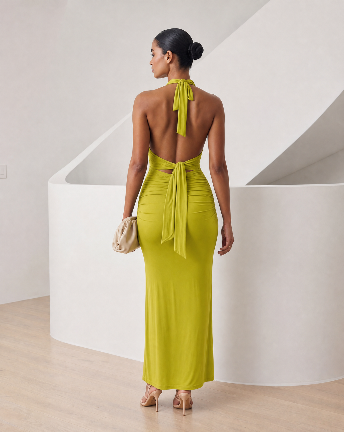 Meridiane | Abito maxi con scollo all’americana