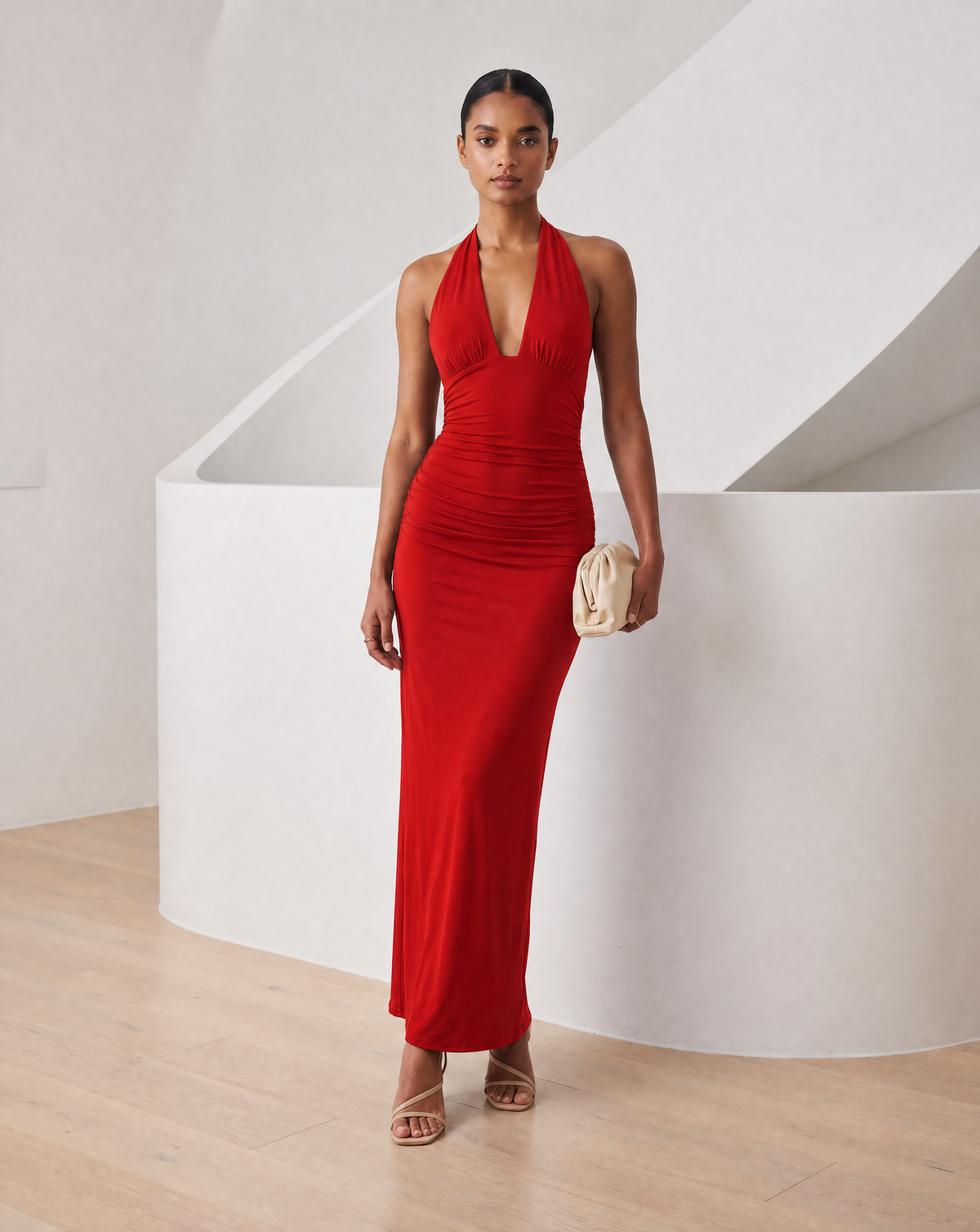 Meridiane | Abito maxi con scollo all’americana